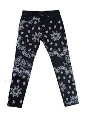 AMIRI Paisley Crystal Bandana Jeans | Size 34